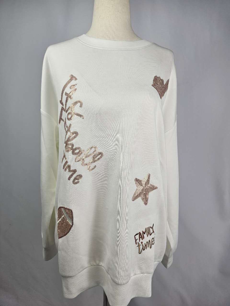 Sequins Embroidery Sweatshirt